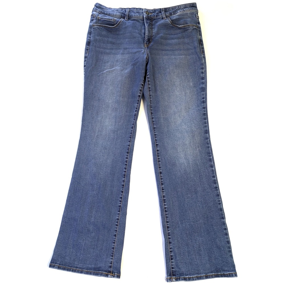 Falls Creek Womens Bootcut Stretch Jeans Size 14 Blue Denim Medium Wash